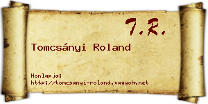 Tomcsányi Roland névjegykártya