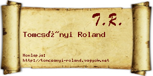 Tomcsányi Roland névjegykártya