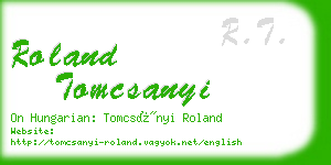 roland tomcsanyi business card